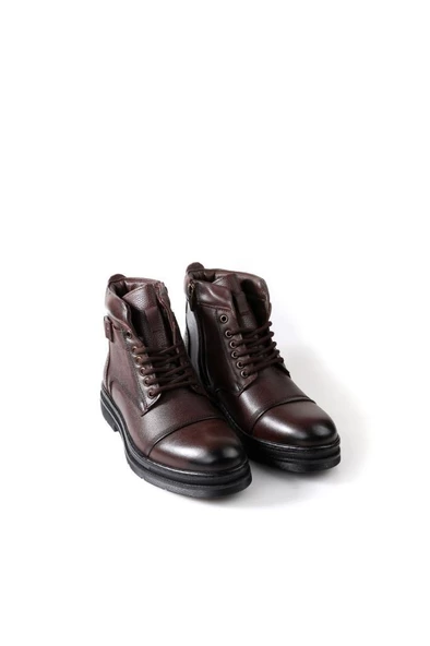 Papuçcity Bzky 3808 Erkek Kauçuk Taban Kürklü Hakiki Deri Bot - 4