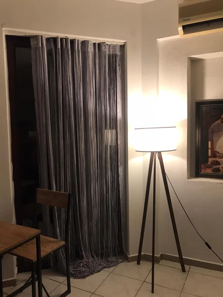 İP MODEL GRİ RENK İP PERDE 190 Cm En 280 cm Boy  2 mm şeritler halinde hazır ip perde - 5