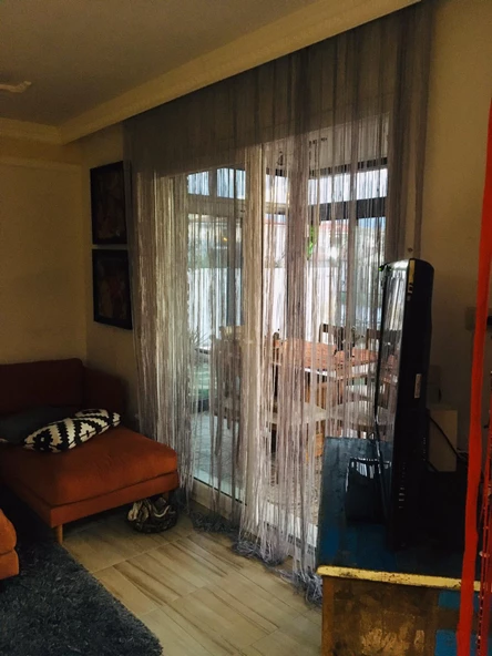 İP MODEL GRİ ÇİFT RENK İP PERDE 180 Cm En 280 cm Boy  2 mm şeritler halinde hazır ip perde - 5