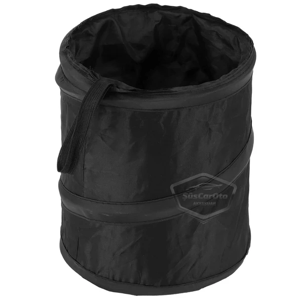 Araç İçi Çöp Kovası Katlanabilir Portatif Taşınabilir Küllük Araba Çöp Kutusu Oto Organizer Fonksiyonel Mini Depolama Saklama Kutusu Düzenleyici Siyah - 10