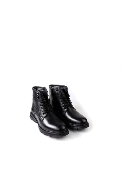 Papuçcity Bzky 23103 Erkek Kauçuk Taban Kürklü Hakiki Deri Bot - 4