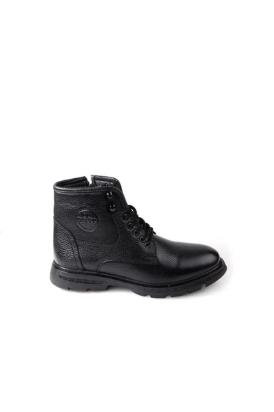 Papuçcity Bzky 23103 Erkek Kauçuk Taban Kürklü Hakiki Deri Bot - 2