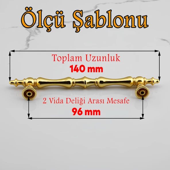 Nilay Gold Metal Kulp 96 mm-9.6 cm Mobilya Çekmece Mutfak Dolabı Dolap Kulpları Kulbu Kulpu Altın - 3