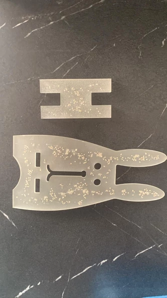 Şeffaf Taş Simli Neon Yeşil Fosfor Telefon Tutacağı Tavşan Figür El Yapımı Epoksi Hediyelik - Resim 4