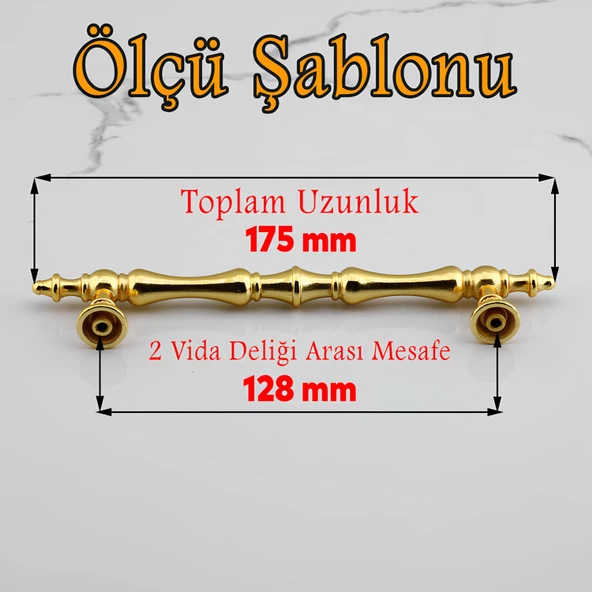 Nilay Gold Metal Kulp 128 mm- 12.8 cm Mobilya Çekmece Mutfak Dolabı Dolap Kulpları Kulbu Kulpu Altın - 3