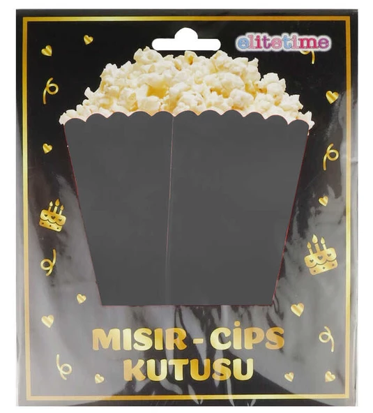 MISIR CİPS KUTUSU SİYAH 8 ADET - 1