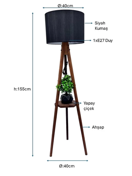 Siyah Boyalı Lambader PLC-1226-L-BSY - 2