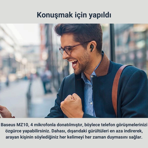 Baseus Profesyonel ANC Gürültü Engelleyici 2 Mod Kulakiçi Bluetooth Kulaklık DCLL Gaming Uyumlu - 9