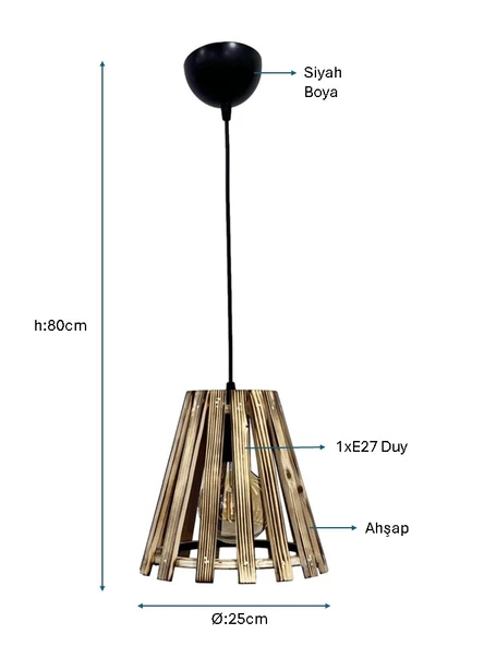 Siyah Boyalı Tekli Avize PLC-1220-AV-BSY - 2