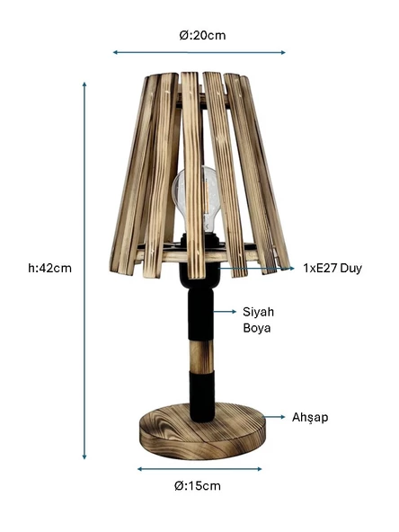 Siyah Boyalı Masa Lambası PLC-1220-M-BSY - 2