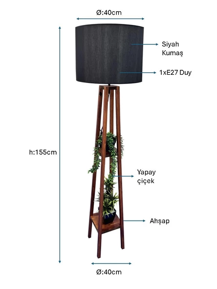Siyah Boyalı Lambader PLC-1225-L-BSY - 2