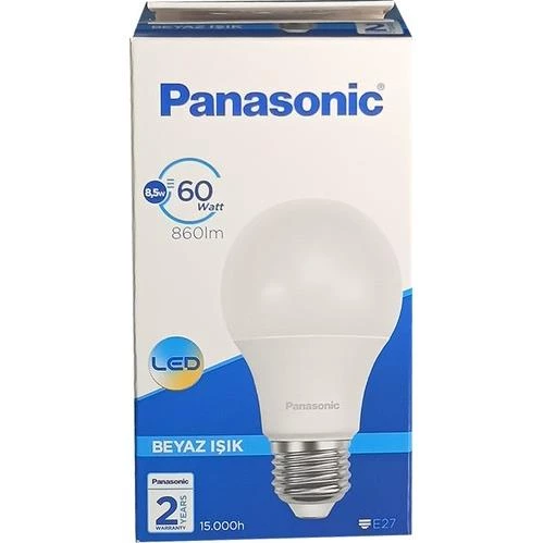 MYLİGHTS DEMET HABEK  PANASONIC 8,5 W  E27 BEYAZ  IŞIK LED AMPUL  6500K  10 ADET  FİYATIDIR - 2