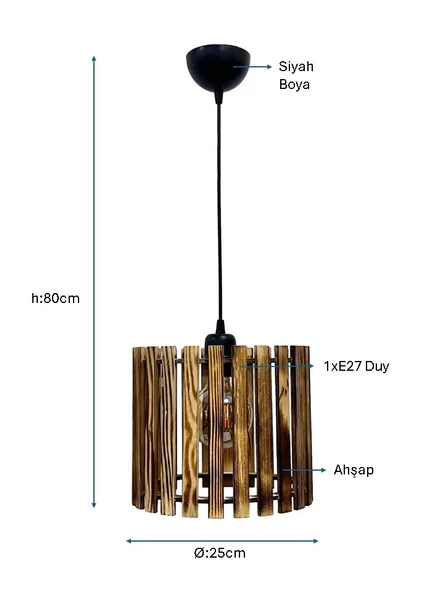 Siyah Boyalı Tekli Avize PLC-1219-AV-BSY - 2