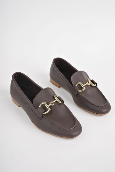 Muggo LİZA Garantili Metal Tokalı Kadın Loafer Günlük Ayakkabı - 7