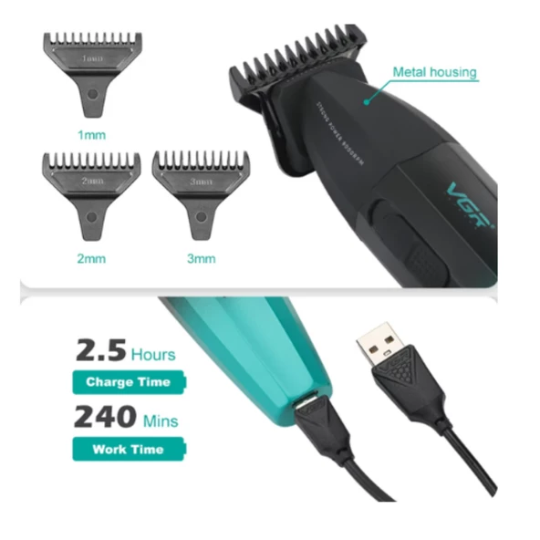 Vgr V-906 Dlc T-Blade Tıraş Makinesi Makinesi - 9000 Rpm - Resim 4