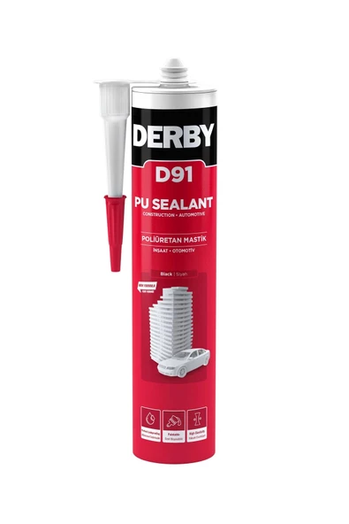 Derby D91 Poliüretan Mastik Siyah - 280ml