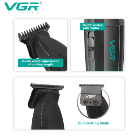 Vgr V-906 Dlc T-Blade Tıraş Makinesi Makinesi - 9000 Rpm - Resim 6