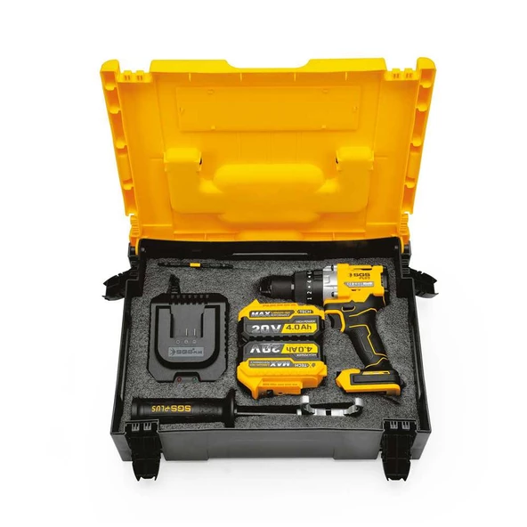 SGS PROFESYONEL DARBELİ MATKAP SETİ 20 VOLT 130 Nm 2 ADET 4.0Ah (KÖMÜRSÜZ MOTOR) - 3