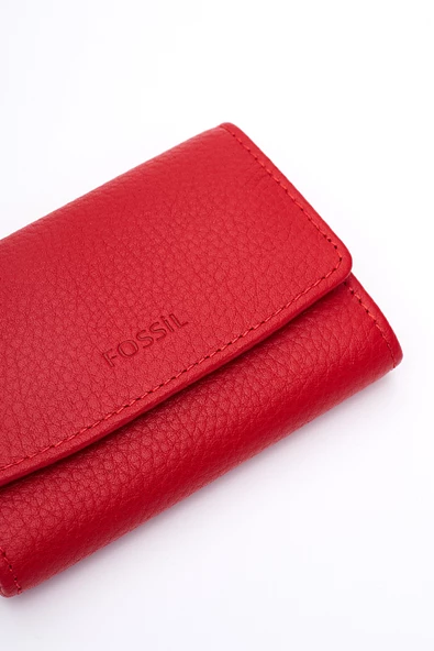 Fossil Hakiki Gerçek Deri Kadın Kartlık Cüzdan Kırmızı 8010 - Resim 3