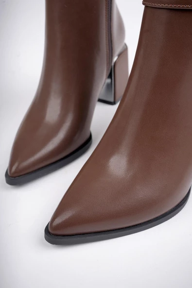 Muggo CHİLY Garantili Kemer ve Toka Detaylı Kalın Topuklu Kadın Bot - 6