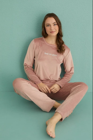 Gd Goldoremi 13166-8 Kadın Feel So Good Kadife Pijama Takım - 7