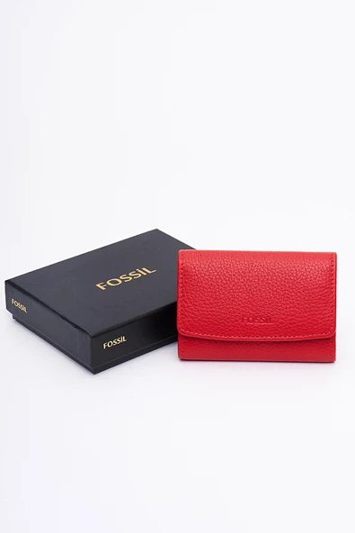 Fossil Hakiki Gerçek Deri Kadın Kartlık Cüzdan Kırmızı 8010 - Resim 5