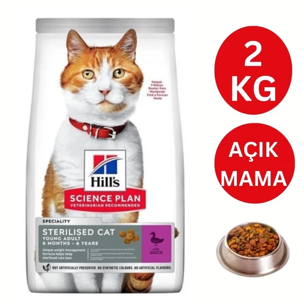 Hill's Science Plan Adult Ördekli Kısırlaştırılmış Açık Kedi Maması 2 Kg