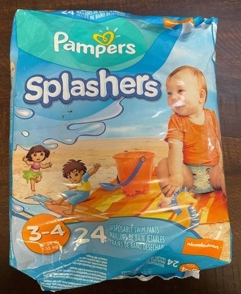 Prima Pampers Splasher Swim Diapers, 3-4 Yaş 24 Adet