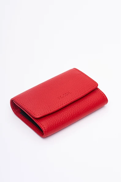 Fossil Hakiki Gerçek Deri Kadın Kartlık Cüzdan Kırmızı 8010 - Resim 2