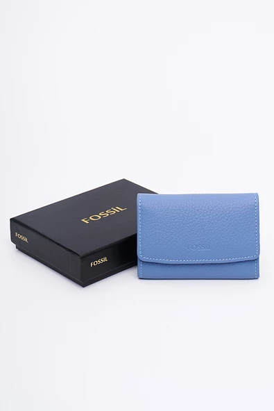 Fossil Hakiki Gerçek Deri Kadın Kartlık Cüzdan Mavi 8010 - Resim 5