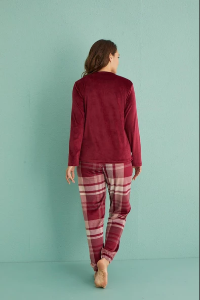 Gd Goldoremi 13312-1 Kadın Love Fall Kadife Pijama Takım - 8