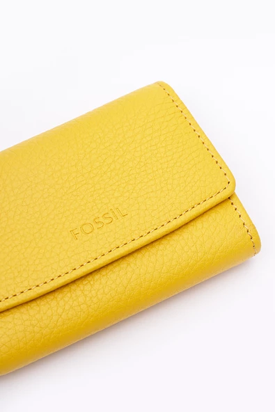 Fossil Hakiki Gerçek Deri Kadın Kartlık Cüzdan Sarı 8010 - Resim 3