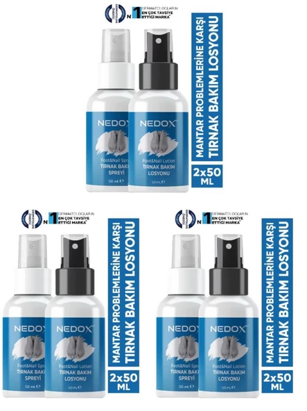 NEDOX 3 Adet Tırnak Bakım Spreyi Ve Losyonu 50ml+50ml