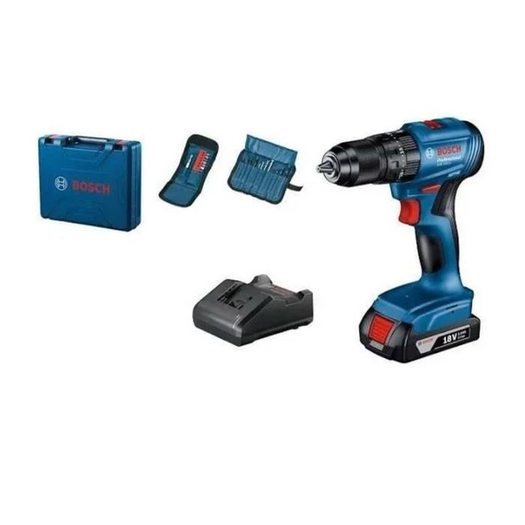 Bosch Professional Gsb 185-LI 2.0AH Tek Akülü Darbeli Matkap 23 Parça Set Hediyeli - 06019K3102