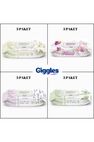giggles Islak Mendil - Islak Havlu 72x12 (Toplam 864 Yaprak) - 2