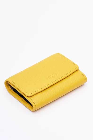 Fossil Hakiki Gerçek Deri Kadın Kartlık Cüzdan Sarı 8010 - Resim 2