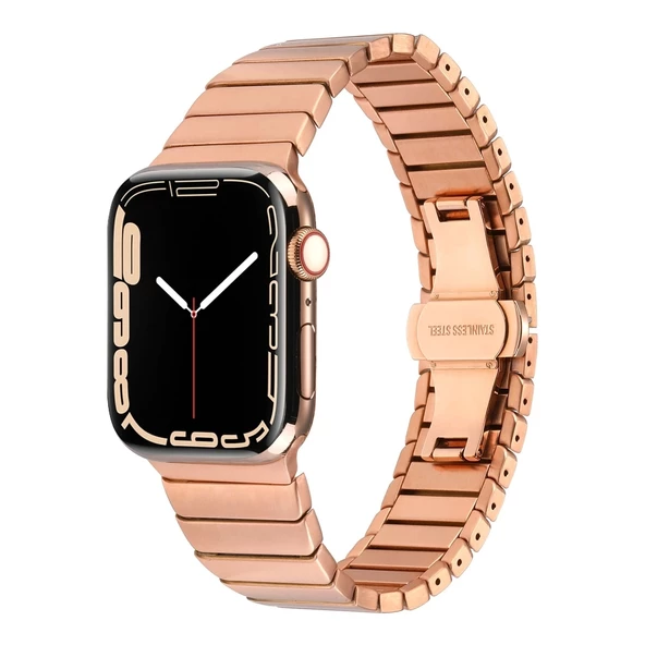 ​​​Apple Watch 10 46mm Kordon Krd-79 Metal Strap Luxury Kayış