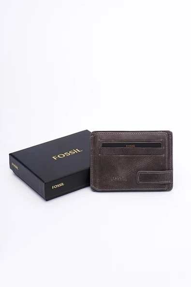 Fossil Hakiki Gerçek Deri Erkek Kartlık Cüzdan Crazy Gri 8001 - Resim 6