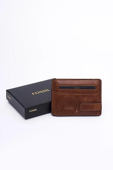 Fossil Hakiki Gerçek Deri Erkek Kartlık Cüzdan Crazy Taba 8001 - Resim 6