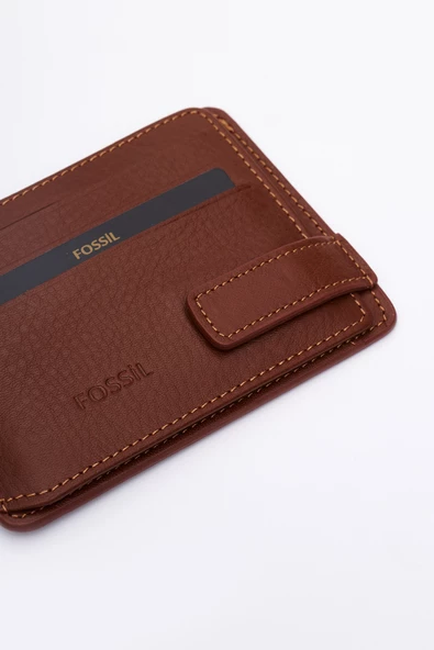 Fossil Hakiki Gerçek Deri Erkek Kartlık Cüzdan Taba 8001 - Resim 3