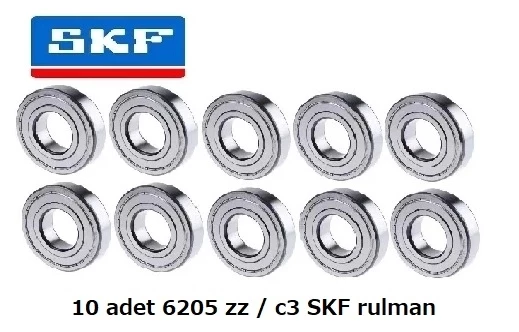 10 Adet Skf 6205 zz / C3 Rulman Made İn İtaly