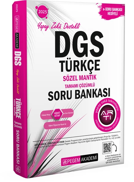 Pegem Yayınları 2025 DGS Türkçe Sözel Mantık Tamamı Çözümlü Soru Bankası - 2