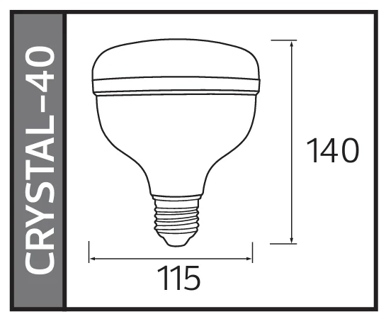 HOROZ CRYSTAL-40 40W LED Torch Ampul Beyaz Işık Yüksek Lümen 4000lm  6400K - 2