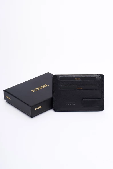 Fossil Hakiki Gerçek Deri Erkek Kartlık Cüzdan Siyah 8001 - Resim 6