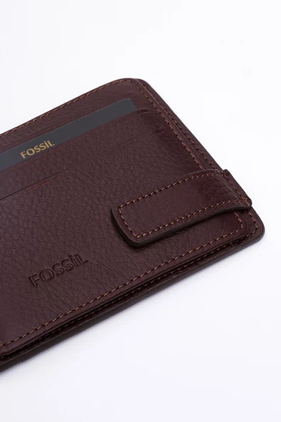 Fossil Hakiki Gerçek Deri Erkek Kartlık Cüzdan Kahverengi 8001 - Resim 3