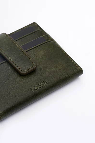 Fossil Hakiki Gerçek Deri Erkek Kartlık Cüzdan Crazy Yeşil 8007 - Resim 3