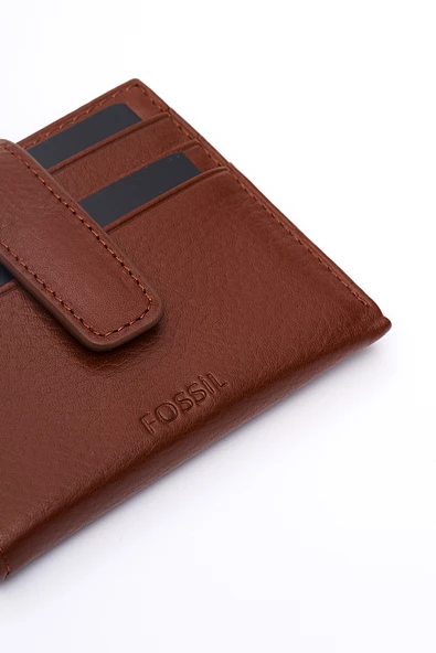 Fossil Hakiki Gerçek Deri Erkek Kartlık Cüzdan Taba 8007 - Resim 3