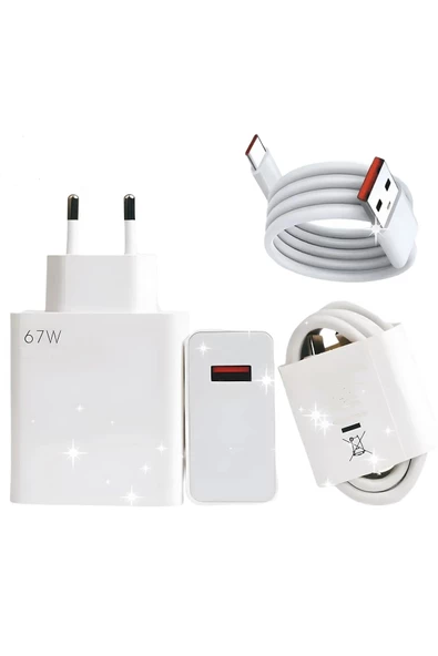 Type-C 67w (Watt) Ultra Hızlı Şarj Aleti Adaptör Kablo Set