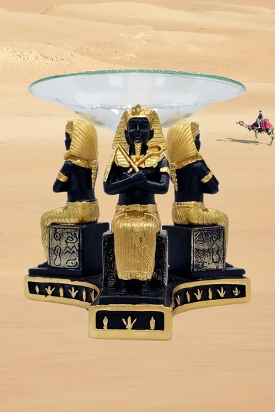Tutankhamun Buhurdanlık Esansiyel Yağ Brülörü Aantik Mısır Firavun - 9