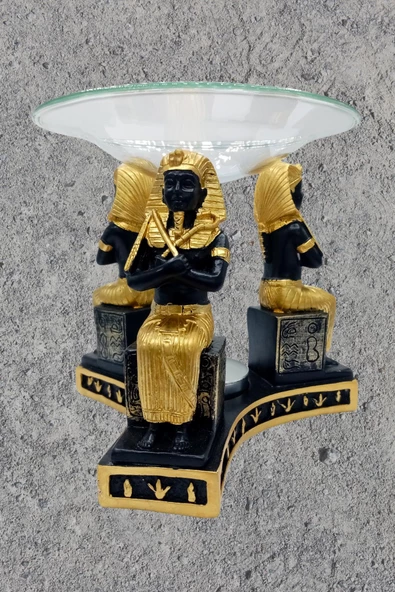 Tutankhamun Buhurdanlık Esansiyel Yağ Brülörü Aantik Mısır Firavun - 12